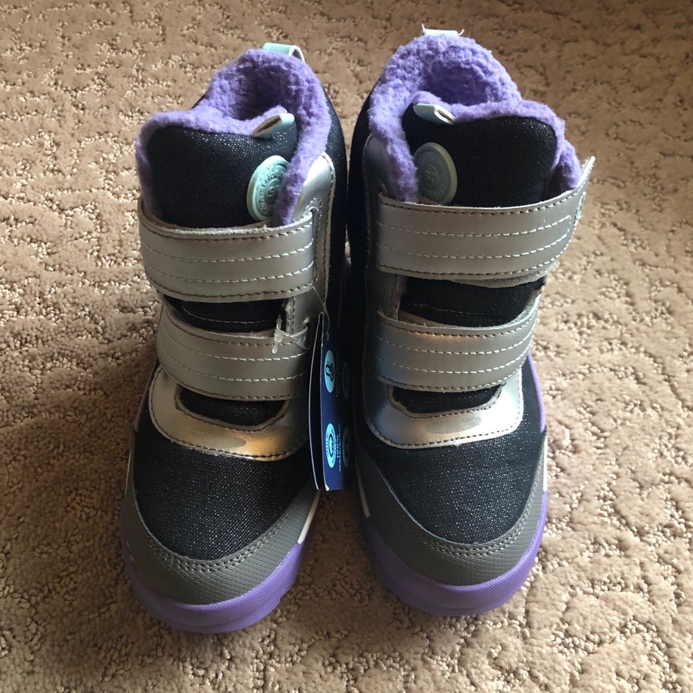 Stride Rite Kids Everest Snow boot shoe purple silver 11 - Picture 2 of 7